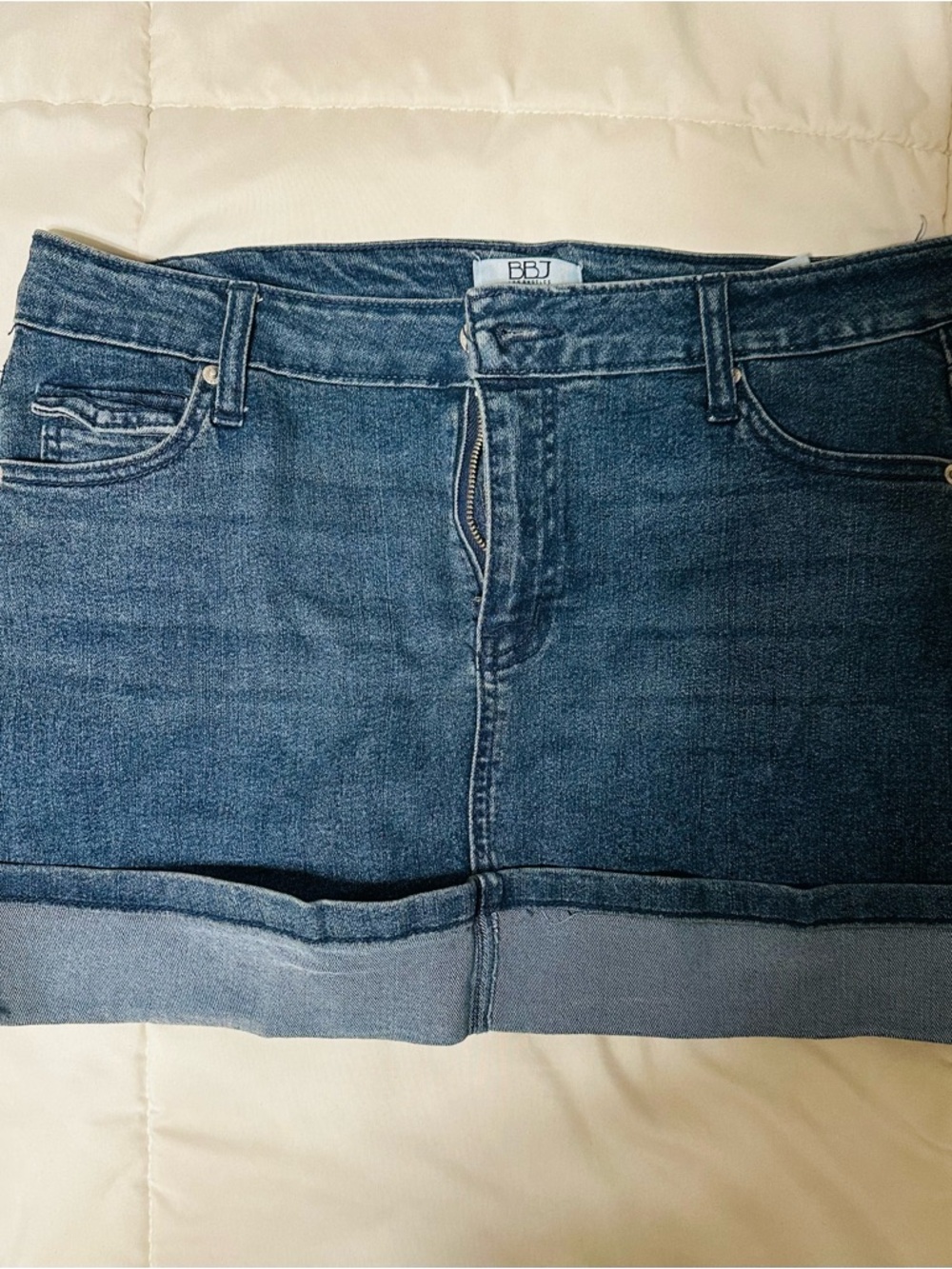BBJ Denim Mini Skirt in Medium Blue